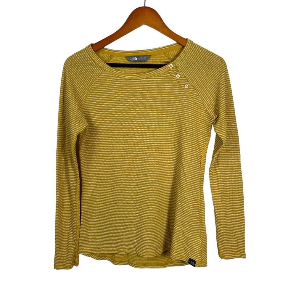 ❗️The North Face Women’s Tee Long Sleeve Thermal Small Yellow Casual Raglan